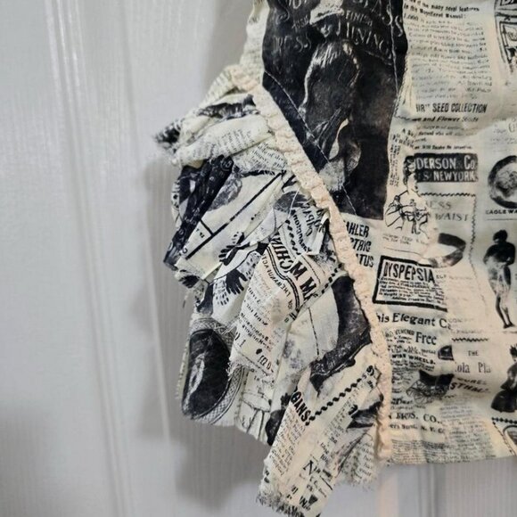 lip service step in time steampunk vintage newspaper print corset top - Picture 5 of 8